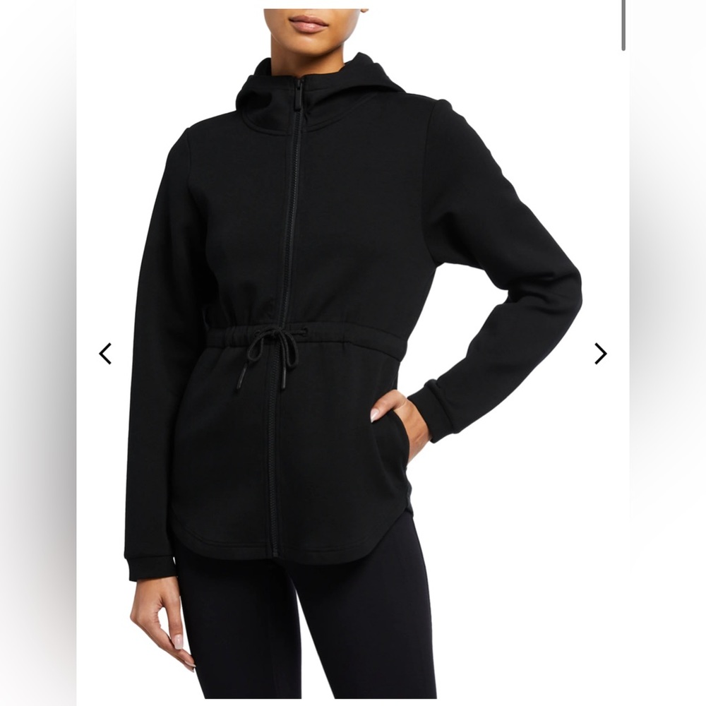 Varley Sofia Drawstring-Waist Hooded Track Jacket, size small
